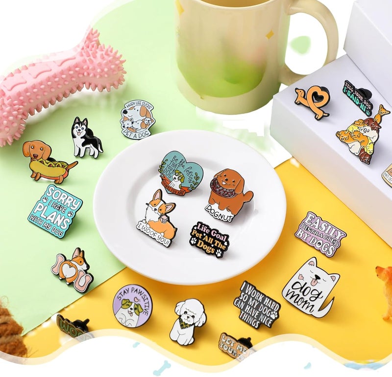 CraftyDream 40 Pcs Dog Enamel Pins for Backpacks Funny Pet Dog Lapel Pins Lovely Cute Brooch for Women Men Lovers Clothes Bags Accessories Gifts - Image 3